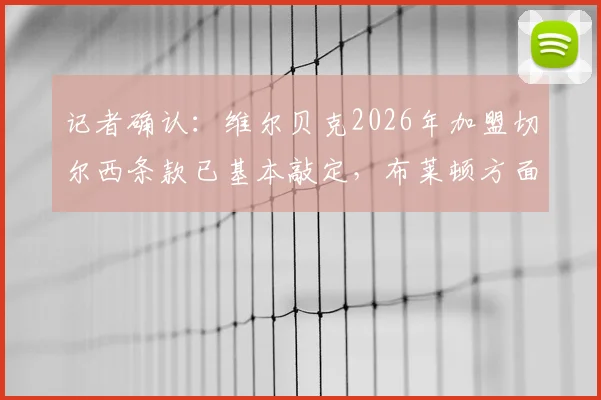 记者确认:维尔贝克2026年加盟切尔西条款已基本敲定,布莱顿方面准备好完成转会操作