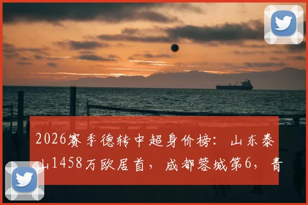2026赛季德转中超身价榜:山东泰山1458万欧居首,成都蓉城第6,青岛海牛倒数第1全解析